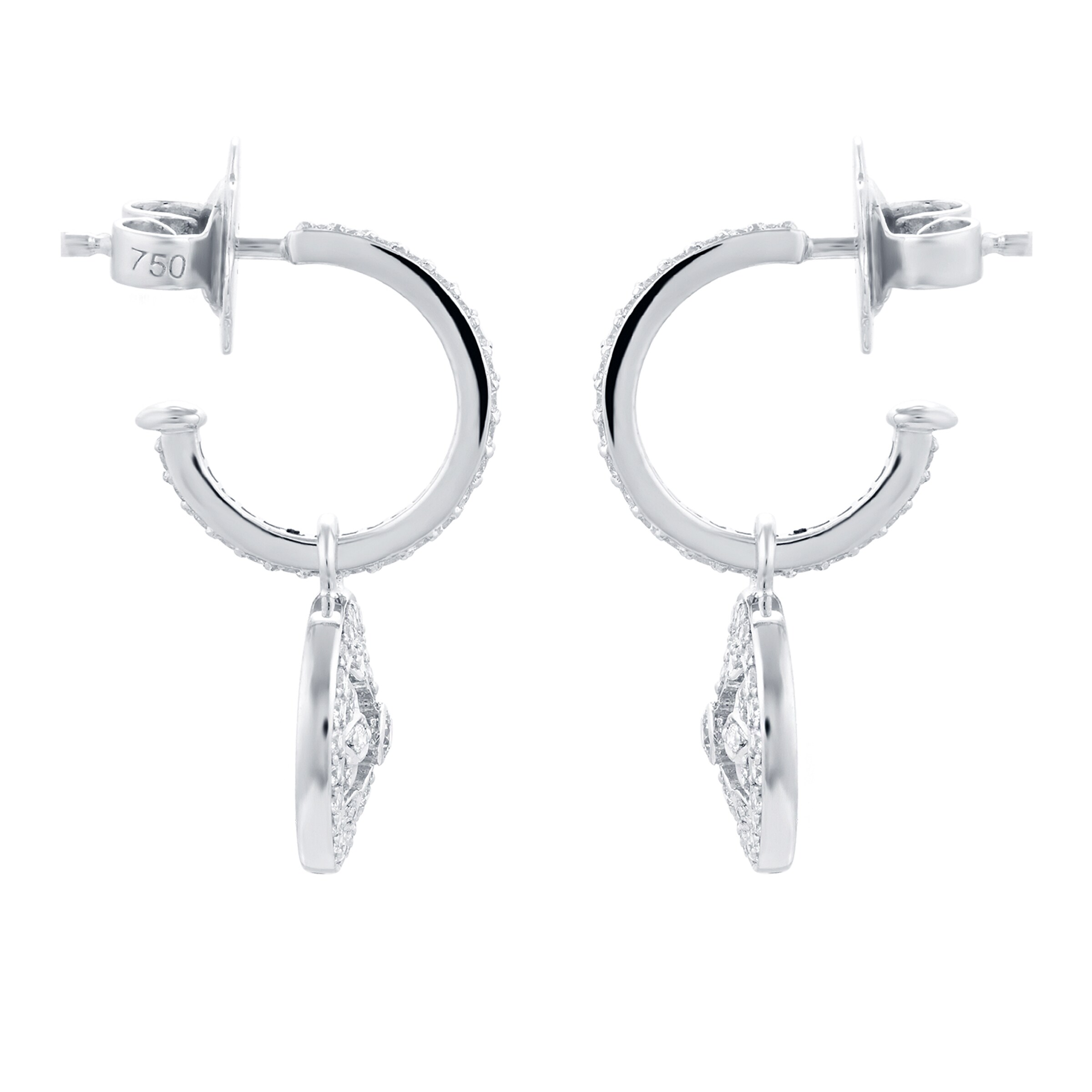 Mappin & Webb Empress 18ct White Gold 0.64cttw Diamond Sleeper Earrings  20.E5893D065.8WC | Mappin and Webb